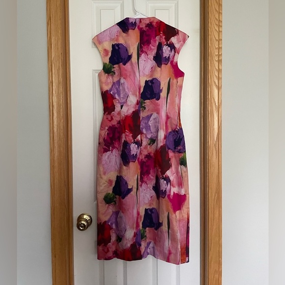 J. Peterman Front Zip Abstract Floral Dress Size 2 - Picture 4 of 9